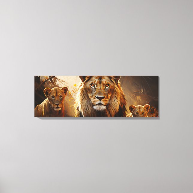 Familia de leones canvastryck (Framsida)