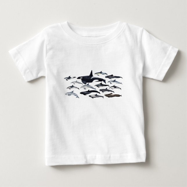 Familia de los delfine: orcas, delfine, marsopas tee (Framsida)
