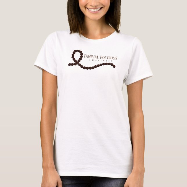 Familial Polyposis Awareness Brown Ribbon Pärlor T Shirt (Framsida)