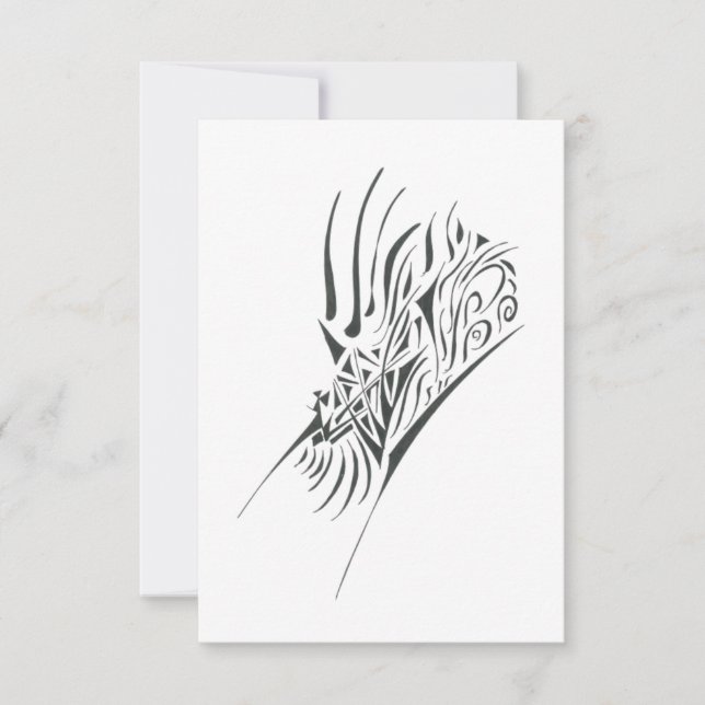 Familiar Black White Abstract Tribal Tattoo Art Tack Kort (Framsida)