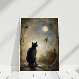 Familiars Watch - Black Cat & Magic Wall Print Poster