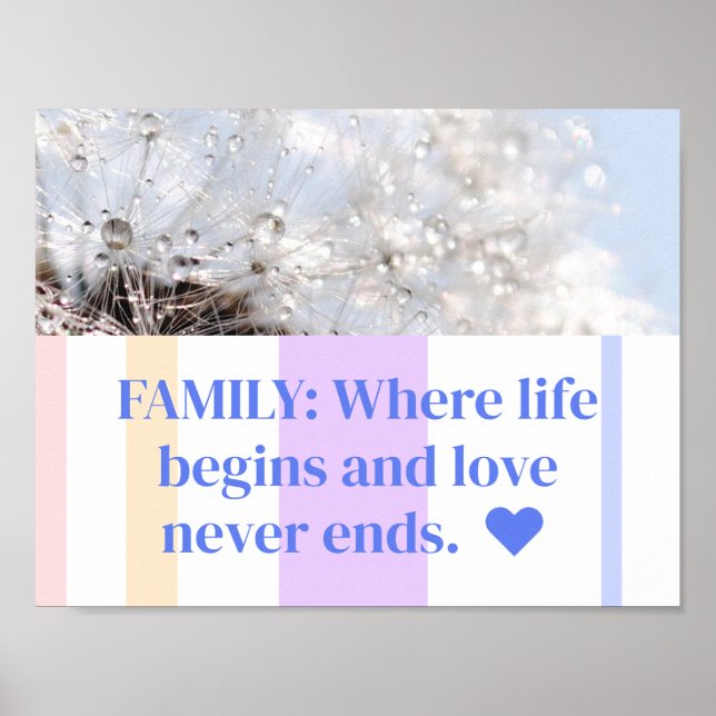 Familie Herz Liebe - schöne Sprüche Zitate deutsch Poster (Framsidan)