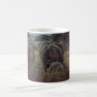 Familie olifant met kalf  kaffemugg