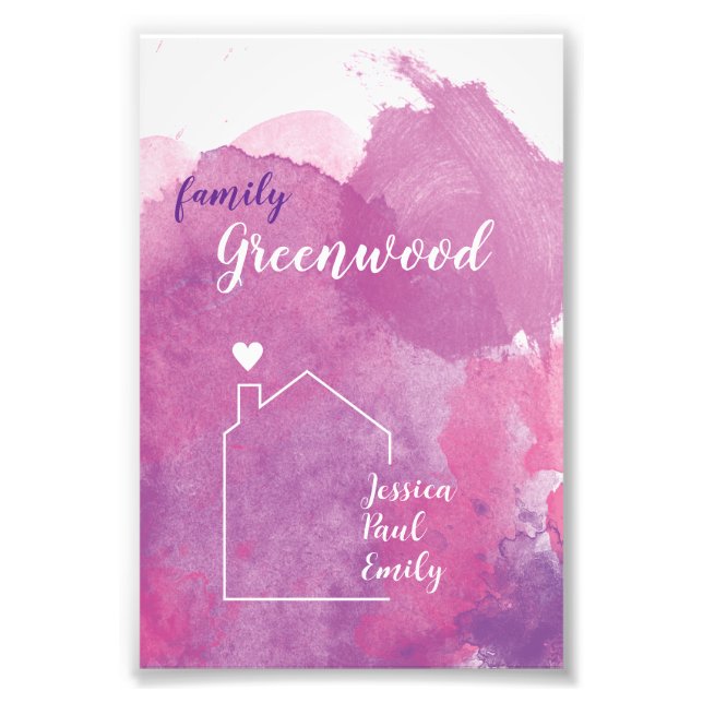 Familien-Poster mit Namen zur Geburt, Einzug Fototryck (Framsidan)