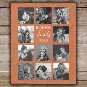 Familj 11 Blanket för fotobränd Orange Fleecefilt