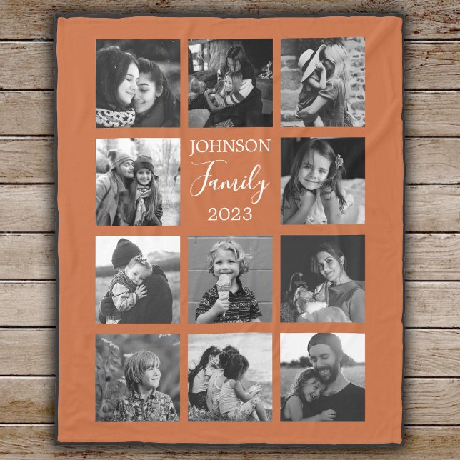 Familj 11 Blanket för fotobränd Orange Fleecefilt (Skapare uppladdad)