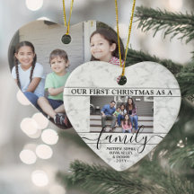 Familj 2 Photo First jul Faux Marble Heart