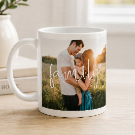 Familj 2-Photo | Modern kalligrafi hjärtemugg Kaffemugg