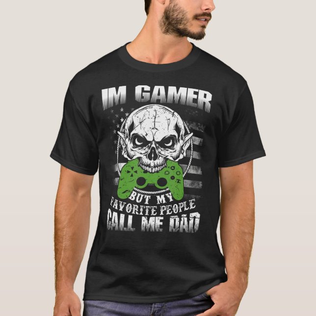 Familj 365 Gamer Pappa Mina favoriter kallar mig D T Shirt (Framsida)