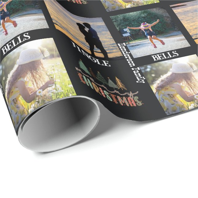 Familj 3 - Papper för omslagning av fotosamling Presentpapper (Rullad Hörn)