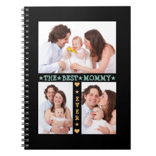 Familj 3 Photo Collage Best Mamma någonsin Mors da Anteckningsbok