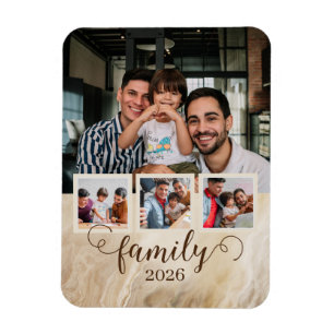 Familj 4 Foto Collage Magnet