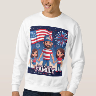 Familj, 4 juli, T-Shirt-utskrift Lång Ärmad Tröja