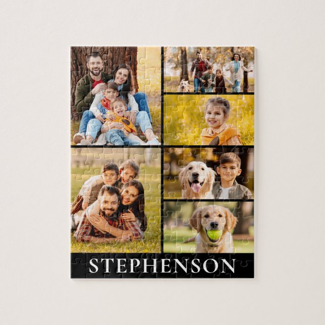 Familj 6: FoCollage Minimalist Simple Black Pussel (Vertikal)