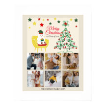 Familj 6 Photo Collage Träd Modern God jul