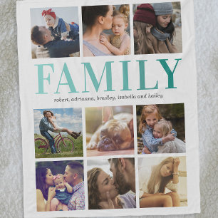 Familj 9-fotosamlingsmall fleecefilt