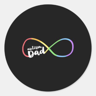 Familj Autism Medvetenhet Pappa Rainbow Infinity S Runt Klistermärke