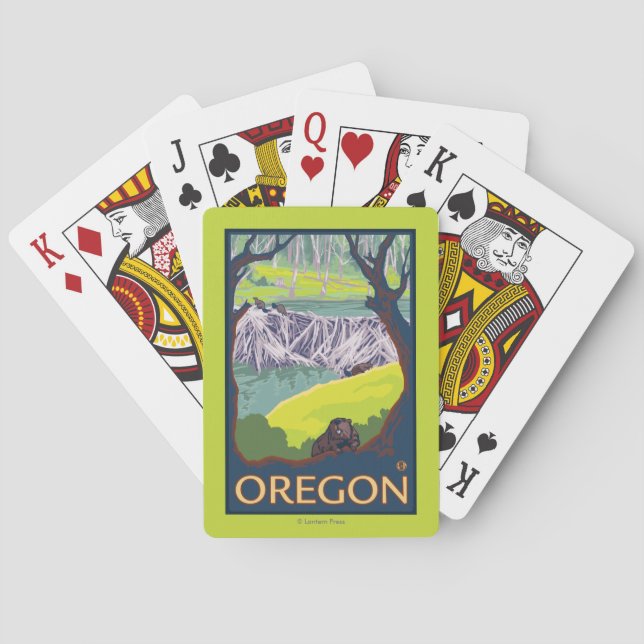 Familj av bäver spelkort (Baksidan)