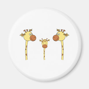 Familj av giraff. Cartoon. Magnet