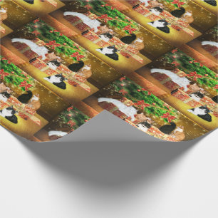 Familj av kattjul presentpapper