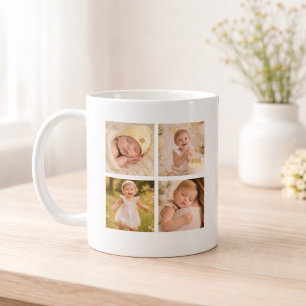 Familj Bebis Minnessak Gåva Fotokollage Anpassad Kaffemugg