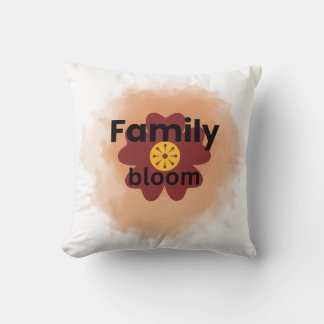 Familj Blomma Watercolor Blomster Kudd - Boho Kudde
