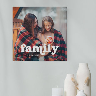 Familj Boho-textövertäckning med foto Canvastryck
