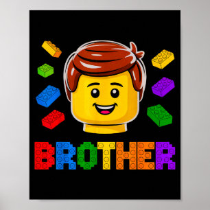 Familj Bror Mästerbyggare Byggnad Tegel Block Poster