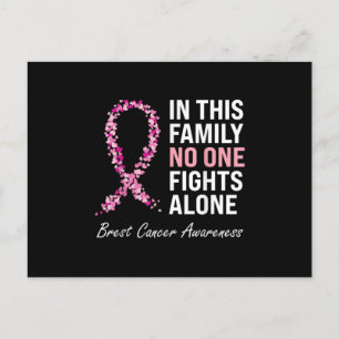 Familj Bröstcancer Medvetenhet Rosa Band Kvinnor S Meddelande Vykort