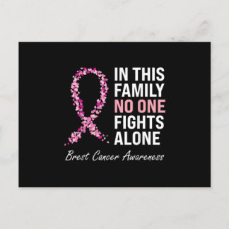 Familj Bröstcancer Medvetenhet Rosa Band Kvinnor S Meddelande Vykort