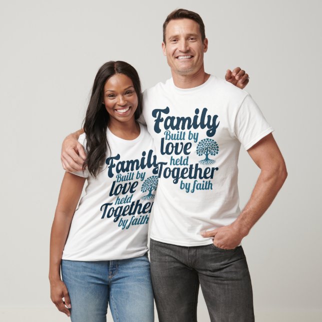 Familj Byggt av Kärlek Held Together av Faith T Shirt (Unisex)