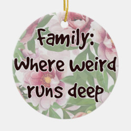 Familj: där Konstig Springa Deep Julgransprydnad Keramik