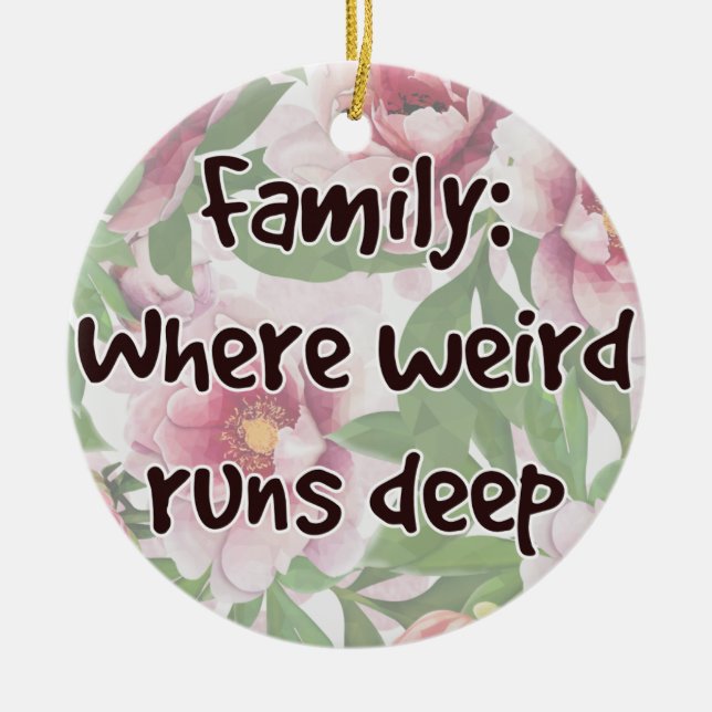 Familj: där Konstig Springa Deep Julgransprydnad Keramik (Framsidan)