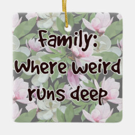 Familj: där Konstig Springa Deep Julgransprydnad Keramik