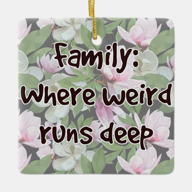 Familj: där Konstig Springa Deep Julgransprydnad Keramik (Framsida)