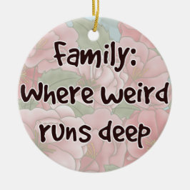 Familj: där Konstig Springa Deep Julgransprydnad Keramik