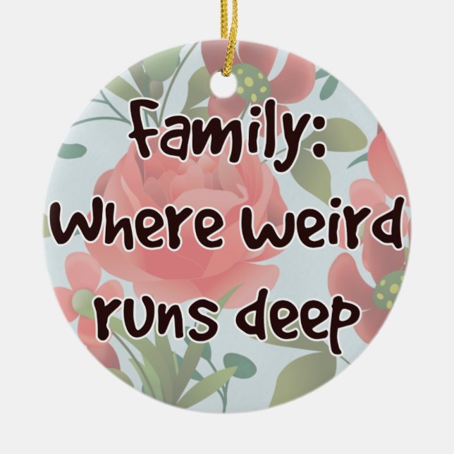 Familj: där Konstig Springa Deep Julgransprydnad Keramik (Framsidan)