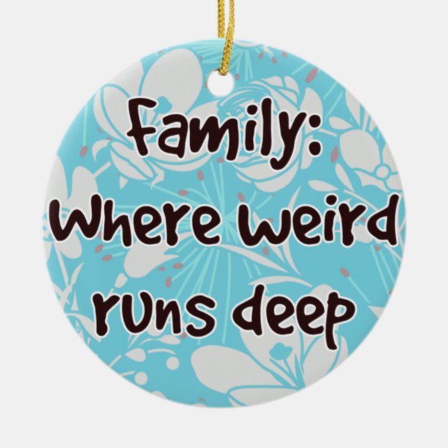 Familj: där Konstig Springa Deep Julgransprydnad Keramik (Framsidan)