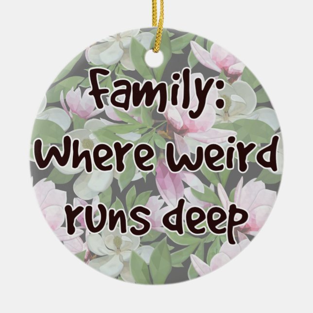 Familj: där Konstig Springa Deep Julgransprydnad Keramik (Framsidan)