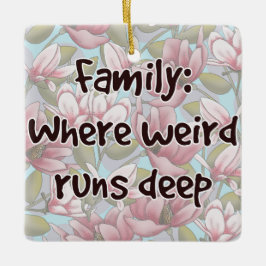 Familj: där Konstig Springa Deep Julgransprydnad Keramik