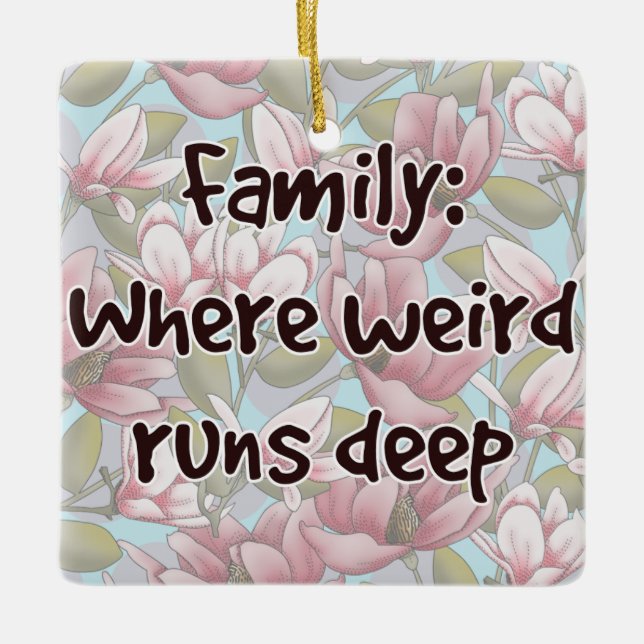 Familj: där Konstig Springa Deep Julgransprydnad Keramik (Framsida)