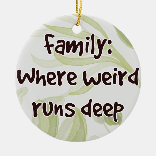 Familj: där Konstig Springa Deep Julgransprydnad Keramik (Framsidan)