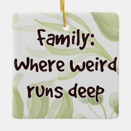 Familj: där Konstig Springa Deep Julgransprydnad Keramik