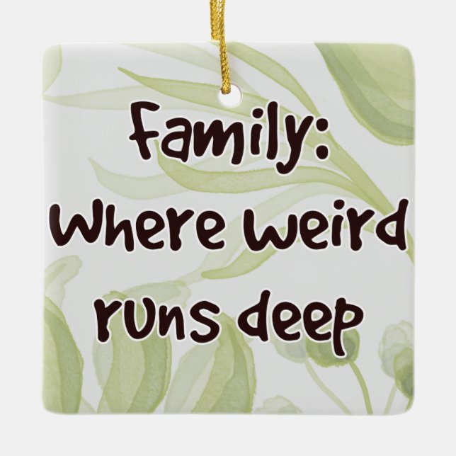 Familj: där Konstig Springa Deep Julgransprydnad Keramik (Framsida)