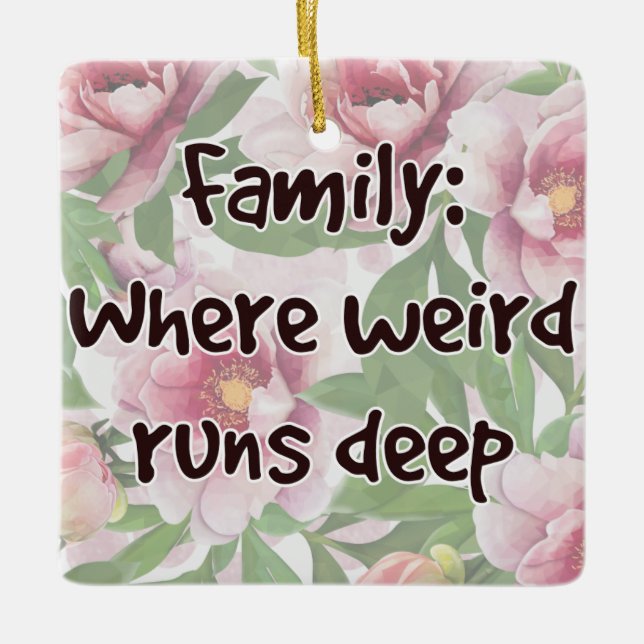 Familj: där Konstig Springa Deep Julgransprydnad Keramik (Framsida)