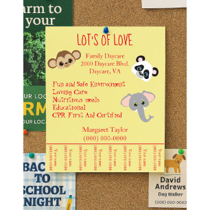 Familj Daycare Jungle Animal Theme Tearaway Reklamblad