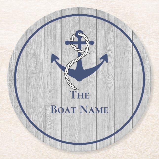 Familj eller båtnamn Navy Ankar Rep Marin  Underlägg Papper Rund (Framsidan)