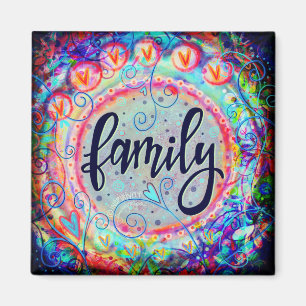 "Familj" ENA ORD-inspirivitet Magnet