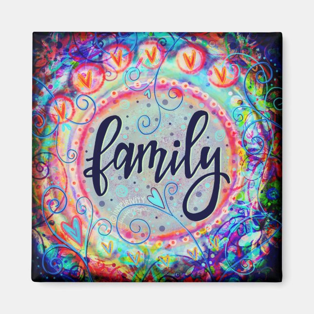 "Familj" ENA ORD-inspirivitet Magnet (Framsidan)