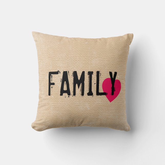 FAMILJ - FAITH - FREEDOM PILLOW KUDDE (Framsida)
